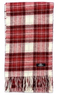 Pure lambswool tartan style check reversible scarf